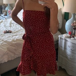 Red polkadot Polly wrap dress